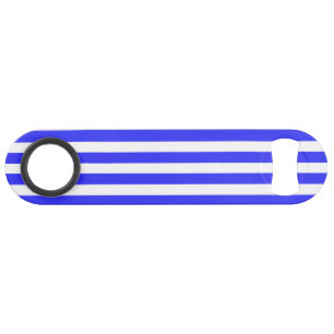 strepen van koninklijk blauw en wit snoep speed flessenopener