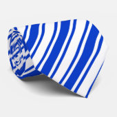 strepen van koninklijk blauw en wit snoep stropdas (Opgerold)