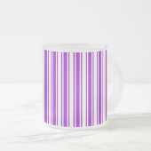 strepen van koninklijk paars en wit snoep matglas koffiemok (Voorkant rechts)