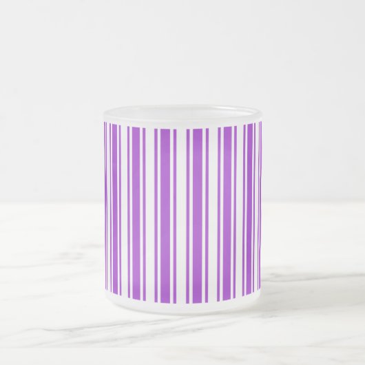 strepen van koninklijk paars en wit snoep matglas koffiemok (Center)