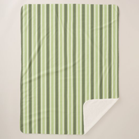 strepen van olijven en van witte snoep sherpa deken (Voorkant)