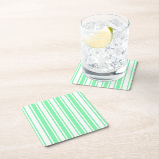 strepen van pasteelgroen en wit snoep kartonnen onderzetters (Insitu)