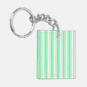 strepen van pasteelgroen en wit snoep sleutelhanger (Voorkant Links)