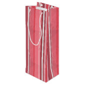 Strepen van roze wijn cadeautas (Achterkant Gekanteld)
