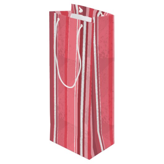 Strepen van roze wijn cadeautas (Achterkant Gekanteld)