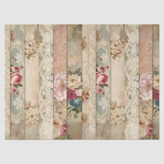 Strepen van Vintage Decoupage Tissuepapier (Voorkant)