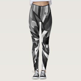 Strepen van zwarte + grijze kleur op aangepaste mo leggings