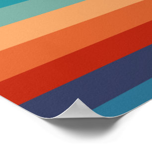 Strepen Vintage Kleur Oude Stijl Kleurrijke Geomet Poster