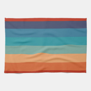 Strepen Vintage Kleur Oude Stijl Kleurrijke Geomet Theedoek