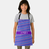 Strepen Violet Sinaasappel minimaal patroon Schort (Insitu)