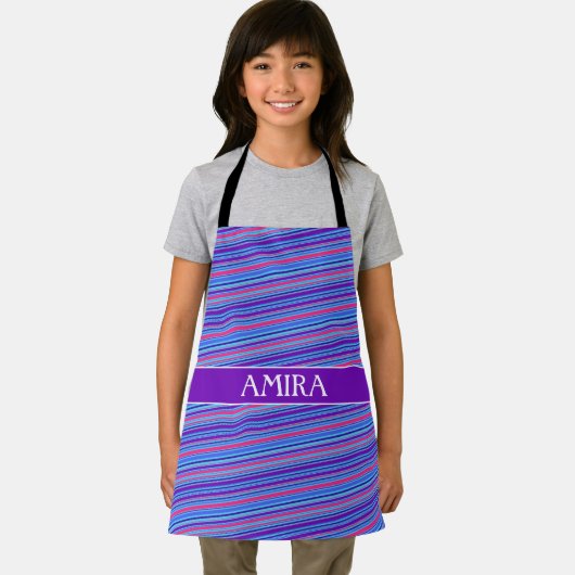 Strepen Violet Sinaasappel minimaal patroon Schort (Insitu)