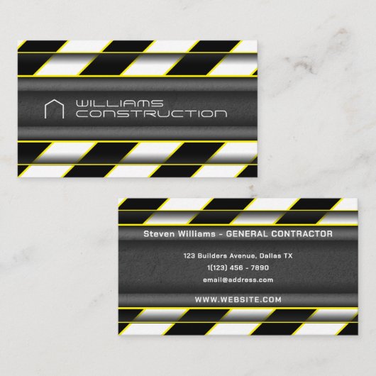 Strepen Visitekaartje op bouwplaats (Voorkant / Achterkant)
