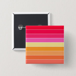 Strepen voor roze, Oranje en gele Waterverf Vierkante Button 5,1 Cm