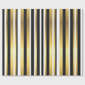 strepen voor zwart, goud en wit cadeaupapier (Vlak)