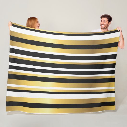  strepen voor zwart, goud en wit fleece deken (In situ)
