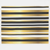  strepen voor zwart, goud en wit fleece deken (Voorkant (Horizontaal))