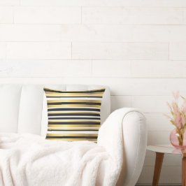  strepen voor zwart, goud en wit kussen