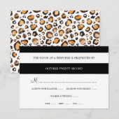 Strepen & Waterverf Luipaard Print | Moderne RSVP Kaartje (Voorkant / Achterkant)