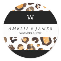 Strepen Waterverf Luipaard Vlekken Bruiloft Monogr