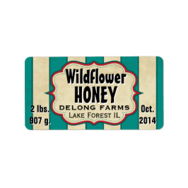 strepen - Wilde honing - Horizontaal Etiket