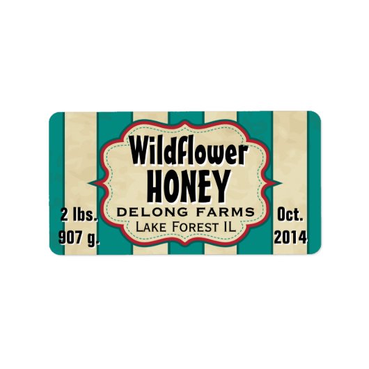  strepen - Wilde honing - Horizontaal Etiket (Voorkant)