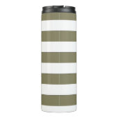 Strepen Wit op elke kleur of tekst Thermosbeker (Achterkant)