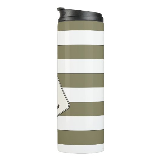Strepen Wit op elke kleur of tekst Thermosbeker (Geroteerd rechts)
