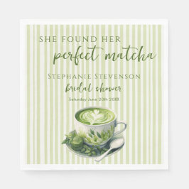 Strepen Zij Vond Haar Perfecte Matcha Bruidsuitnod Servet