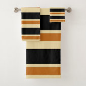 Strepen Zwart en Tan Bad Handdoek (Insitu)