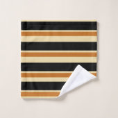 Strepen Zwart en Tan Bad Handdoek (Wasdoekje)