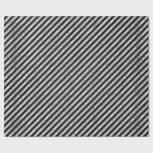 Strepen zwart wit lijnen krijtbord elegant cadeaupapier (Vlak)