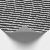 Strepen zwart wit lijnen krijtbord elegant cadeaupapier (Hoek)