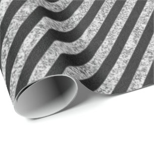 Strepen zwart wit lijnen krijtbord elegant cadeaupapier