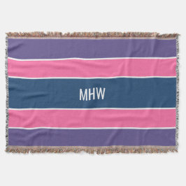 Strepenpatroon op maat gemaakte monogram deken