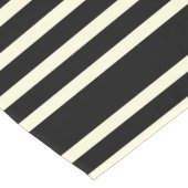 Strepenpatroon twee toon zwart creme korte tafelloper (Hoek)