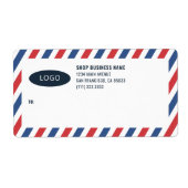 Strepes Bedrijfs Logo Verzendlabels Etiket (Voorkant)