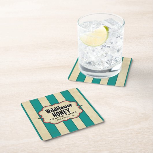  strepes Wildflower Honey Kartonnen Onderzetters (Insitu)