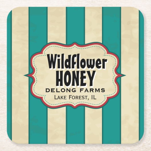  strepes Wildflower Honey Kartonnen Onderzetters (Voorkant)