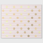 Strepespasta roze roze rode linnen pooldots cadeaupapier (Vlak)