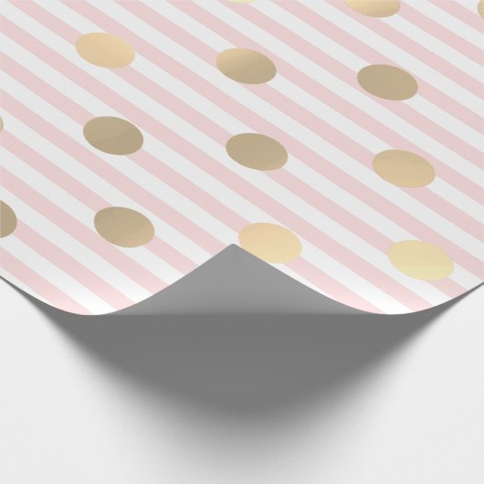 Strepespasta roze roze rode linnen pooldots cadeaupapier (Hoek)
