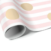 Strepespasta roze roze rode linnen pooldots cadeaupapier (Rol Hoek)