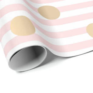 Strepespasta roze roze rode linnen pooldots cadeaupapier