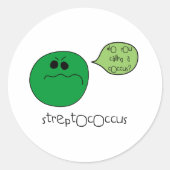 Streptococcus Ronde Sticker (Voorkant)