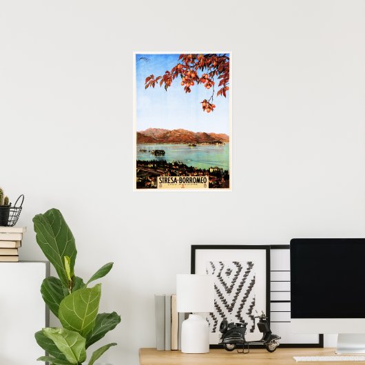 STRESA BORROMEO Borrogemiddelde Island  Italië Poster (Thuiskantoor)