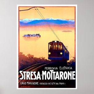 Stresa-Mottarone elektrische spoorweg, Italië, vin Poster