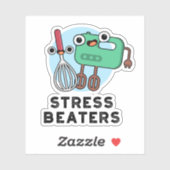 Stress Beaters Funny Baking Whisk Pun Sticker (Vel)