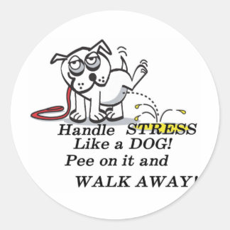 Stress bij handvatten ronde sticker