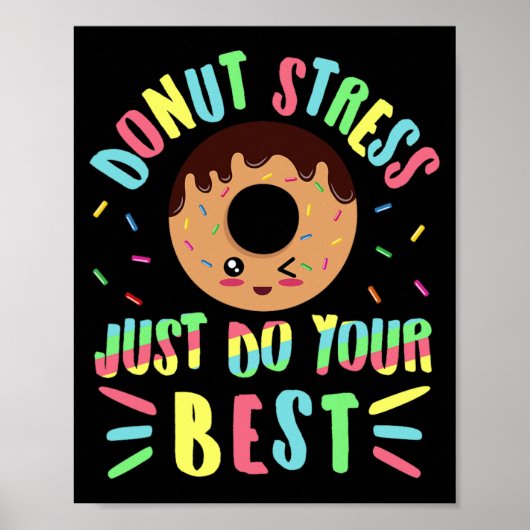 Stress Doe gewoon je best - Testing Teacher Poster (Voorkant)