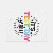 Stress Doe je best, je hebt deze testdag Fleece Deken (Voorkant (Horizontaal))