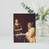 Stress en dienstmeisje van Johannes Vermeer Briefkaart (Staand voorkant)